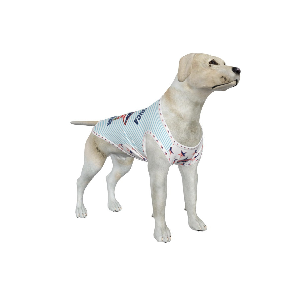 Poodle- Blue Candy Stripe- Make America Fetch Again - Big Dog's Tank Top